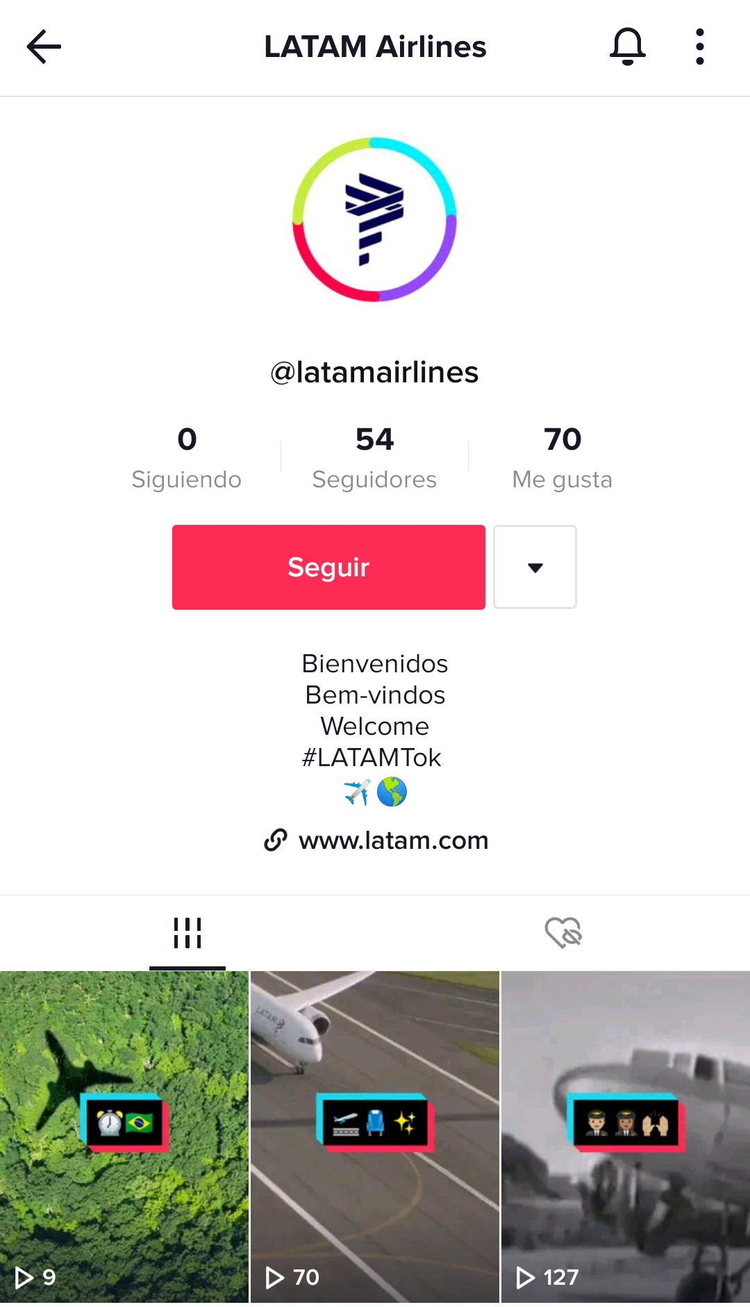 LATAM airlines tik tok
