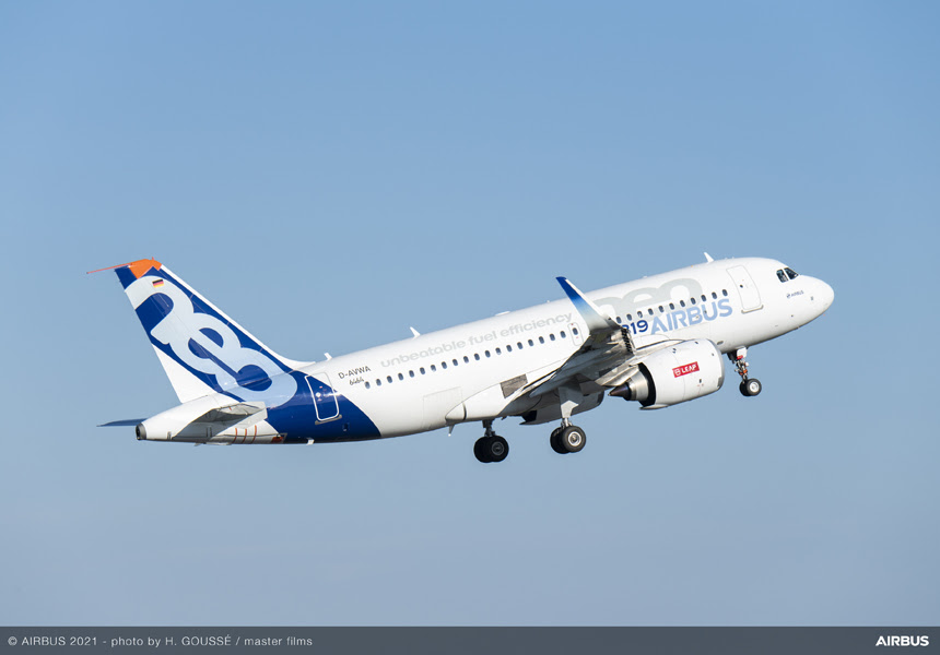 Airbus A319neo combustible SAF