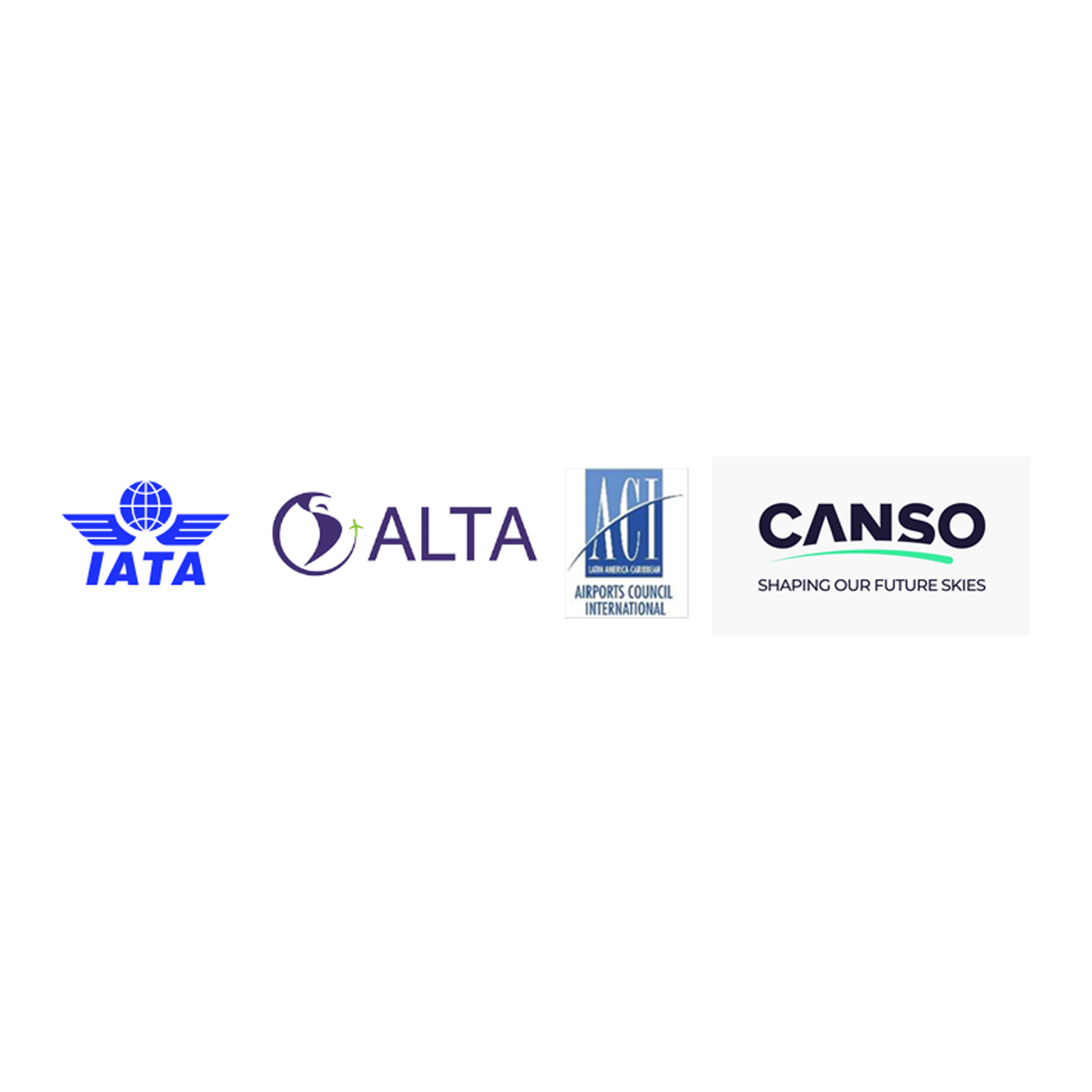Logos IATA ACI CANSO ALTA