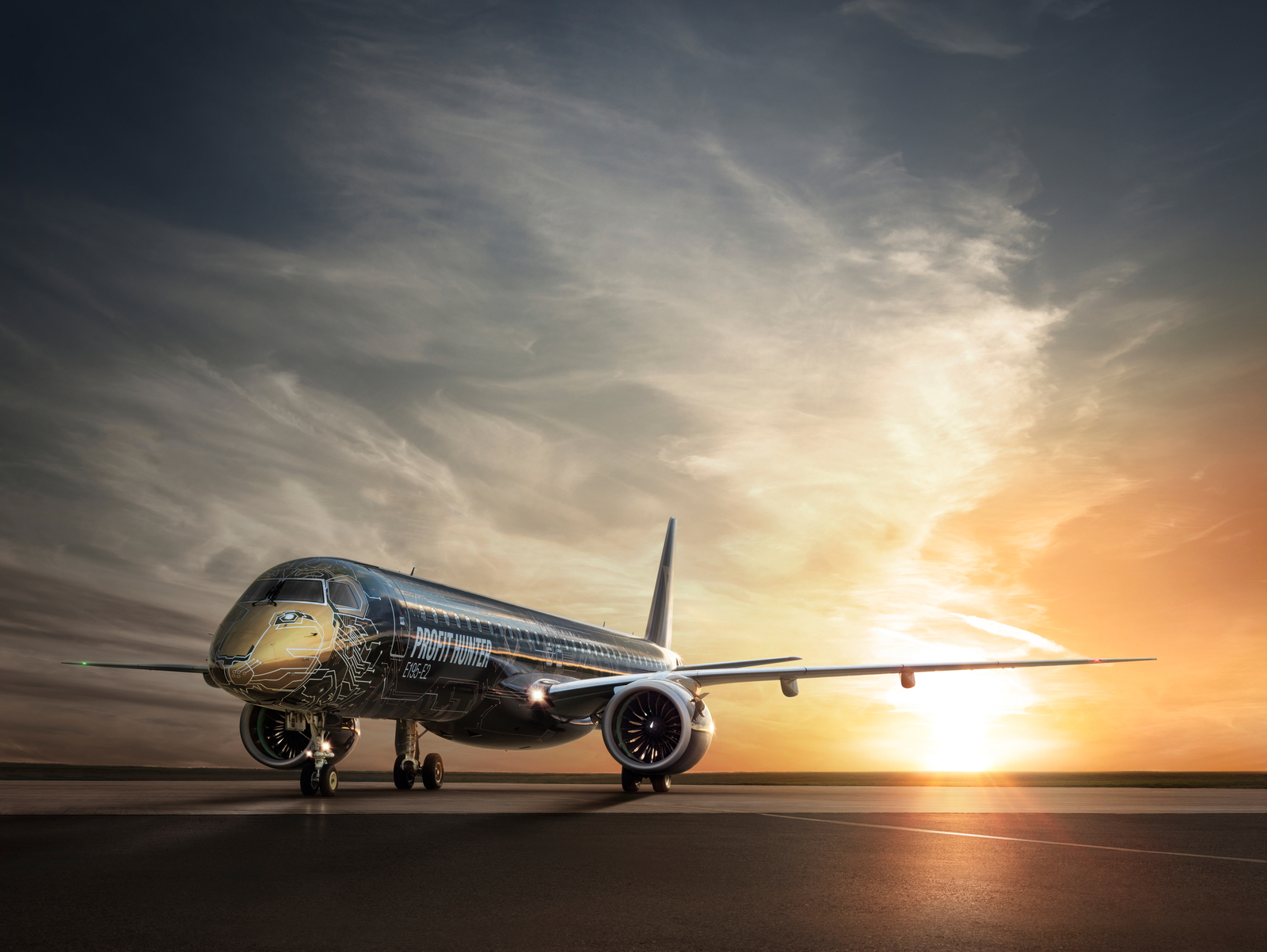 Embraer E195-E2-EMBRAER-CORPORATE-LIVERY-LION-TECH-1-1600×1202