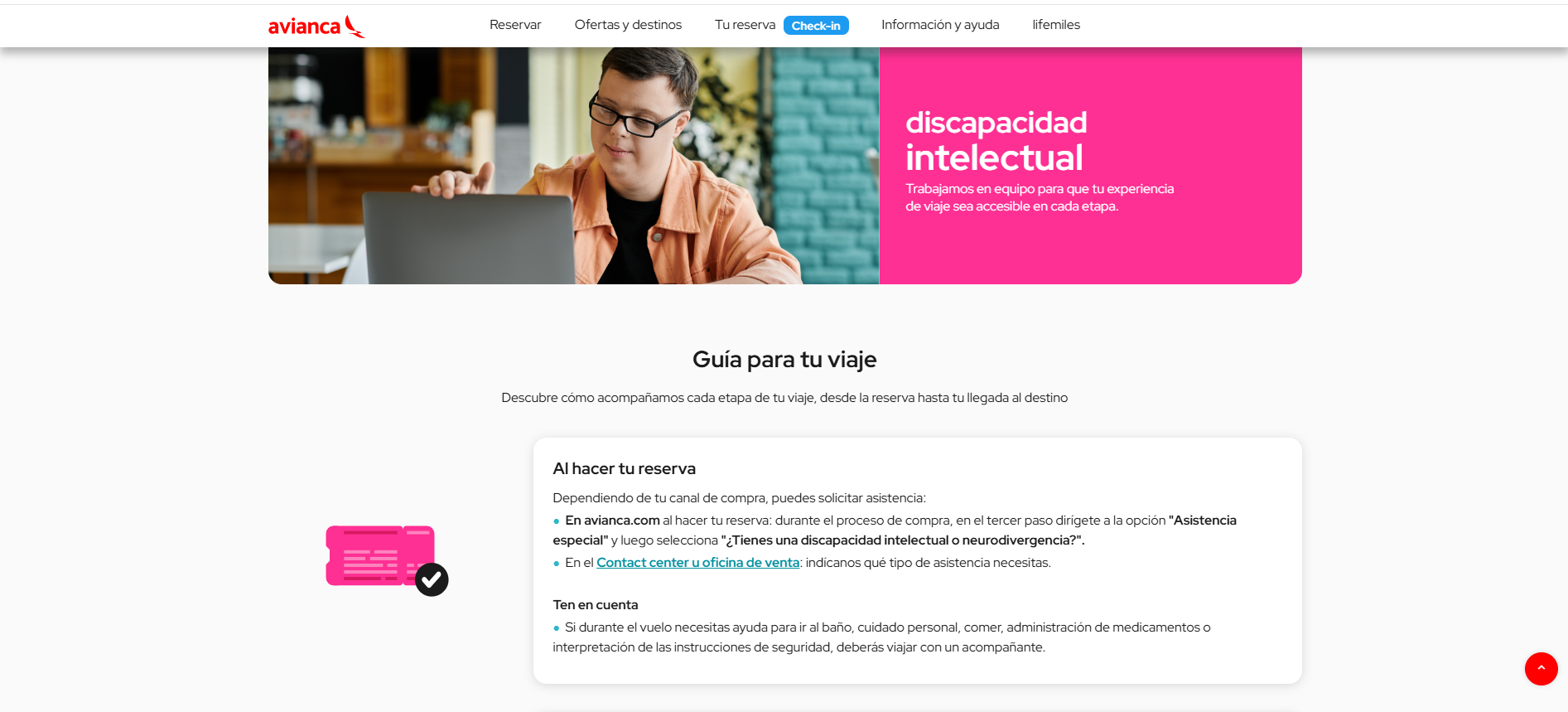 Sistema DPNA – Accesibilidad Avianca