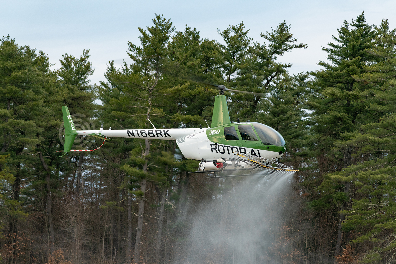 Rotor sprayhawk-in-flight