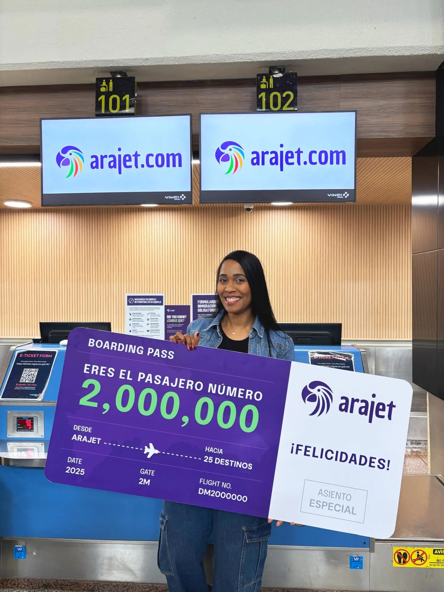 Arajet pasajera 2 millones