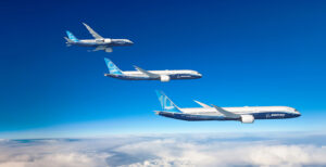 787 Dreamliner family blue sky