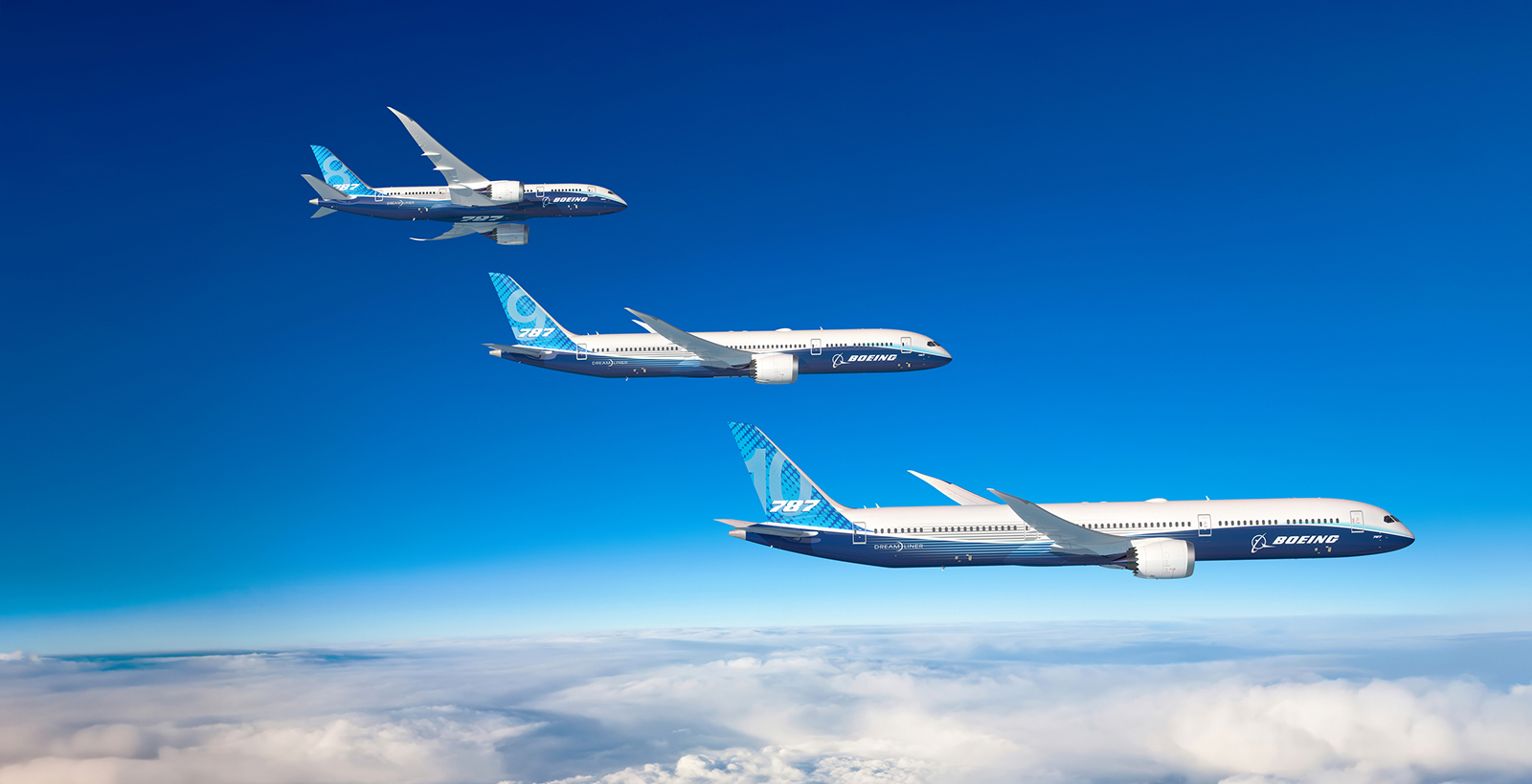 787 Dreamliner family blue sky