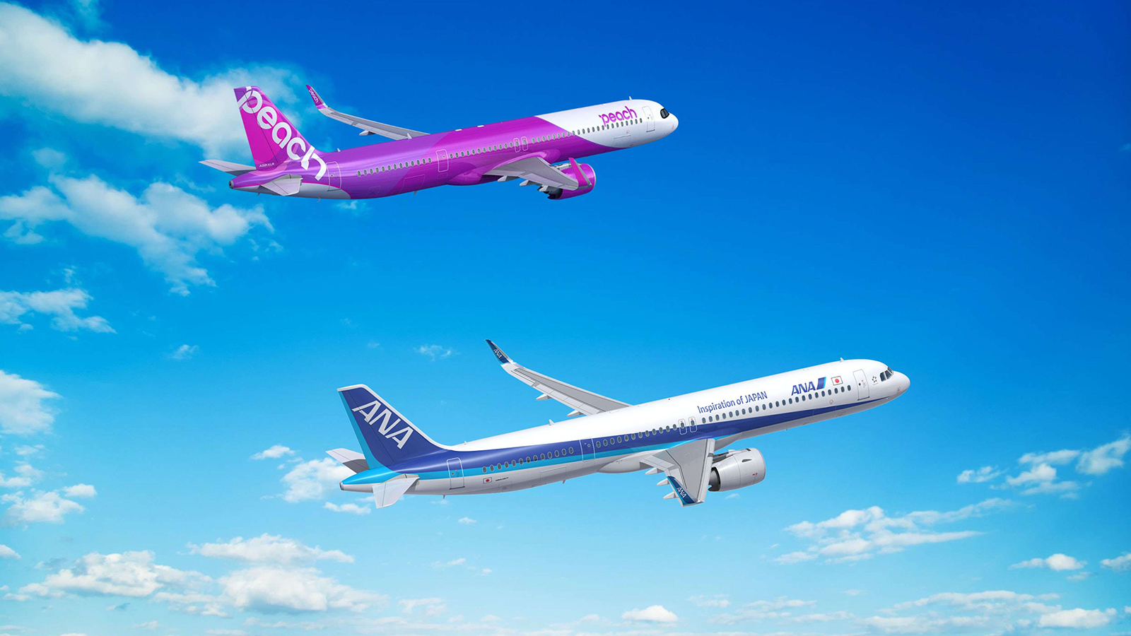 Airbus – Render del A321neo de ANA y del A321XLR de Peach Aviation