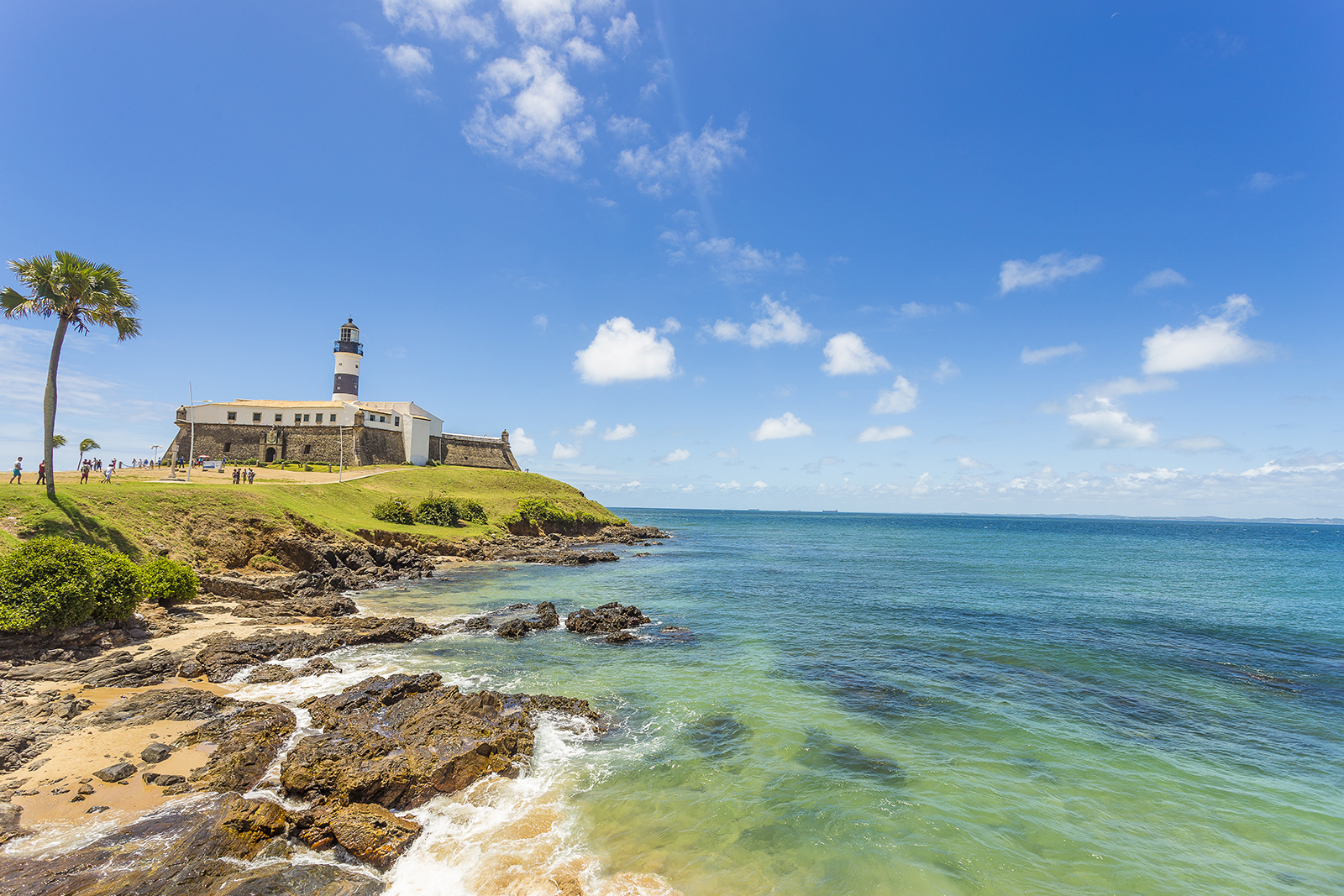 Barra’s Lighthouse on a clear day in Bahia.