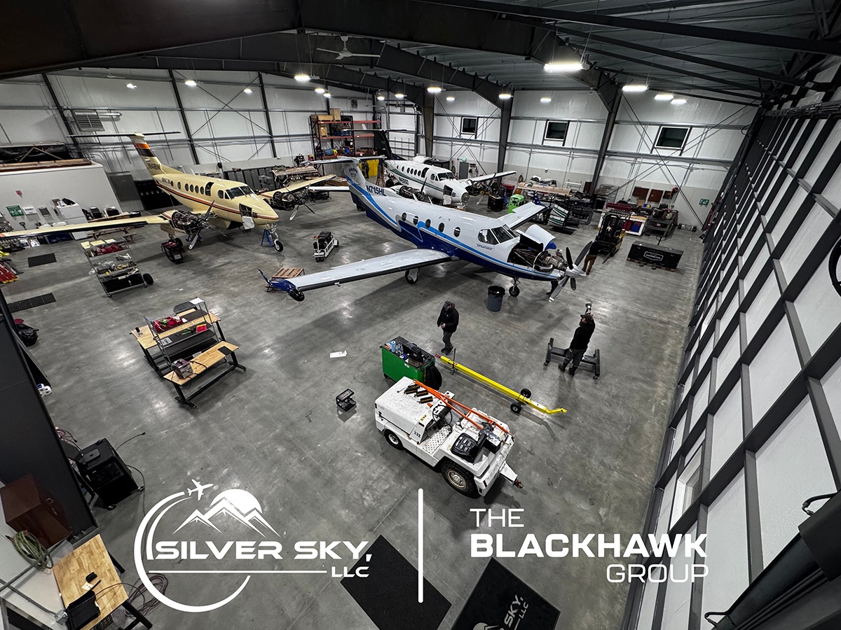 Blackhawk Aerospace Silver Sky Photo of Hangar 1200