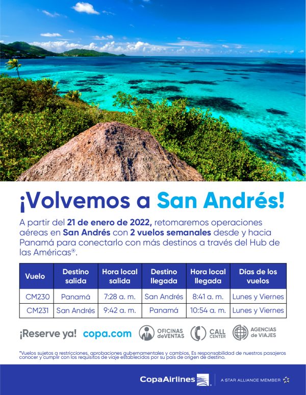 Copa Airlines ADZ_Itinerario_Reinicio operaciones